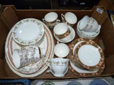 A quantity of part Teasets and oval meat plate.