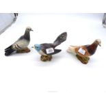 Three Beswick Pigeons, all good condition, 5 1/2" tall approx.