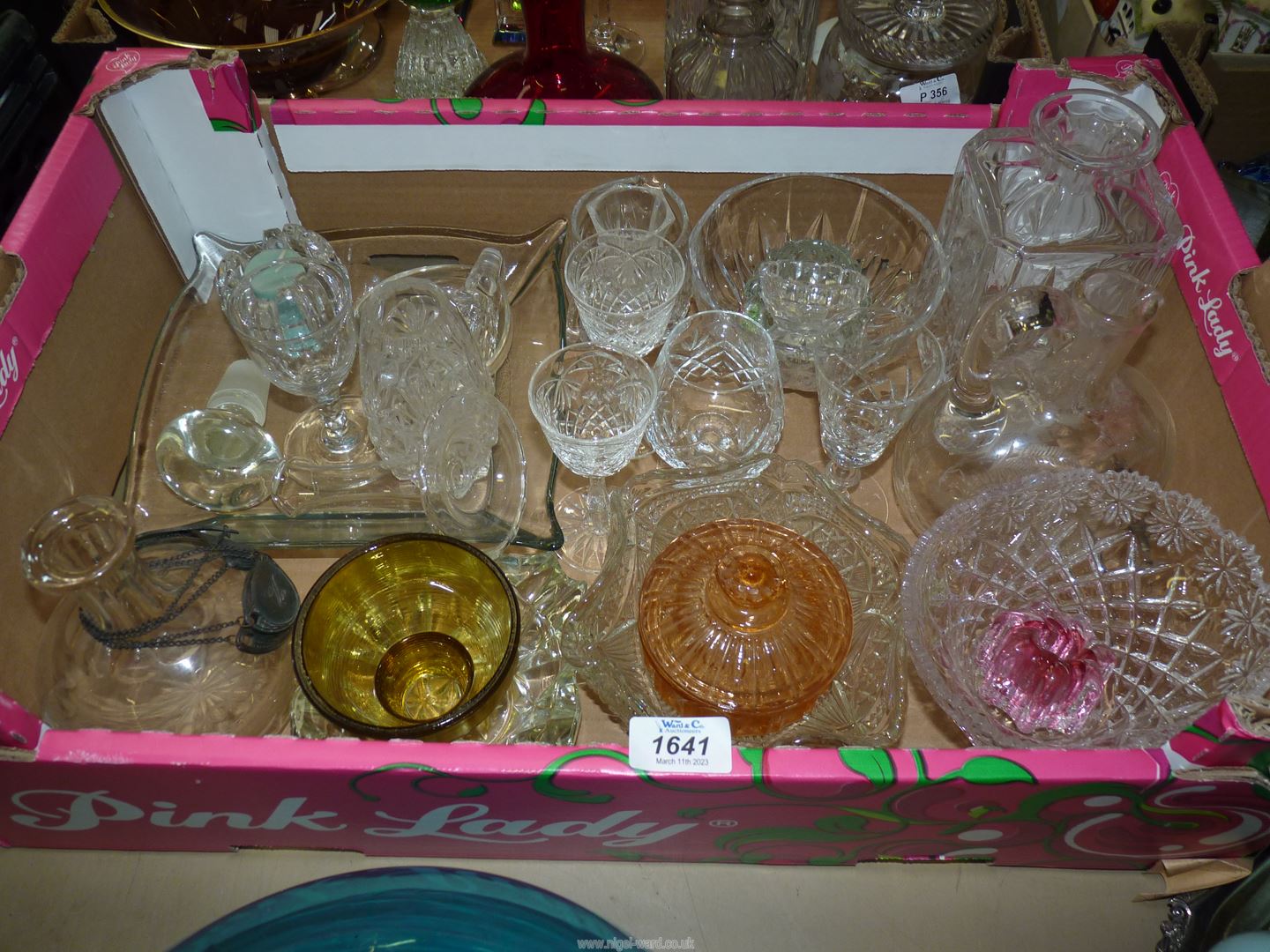 A quantity of glassware including Thomas Webb glasses, etc.