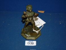 A bronze figure of Hindu God Hanuman,