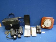 A cased pair of Miranda Binoculars 8 x 40, Sinclair calculator,