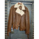 A Leather & Sheepskin Jacket, zip opening, size M-L.