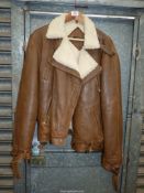 A Leather & Sheepskin Jacket, zip opening, size M-L.