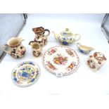 A small quantity of Mason's china including Mandalay jugs, ''Fruit Basket'' plate, Regency teapot,