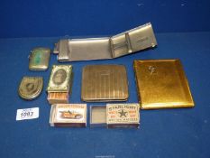A quantity of smoking miscellanea including matchboxes, one in form of book, cigarette cases,