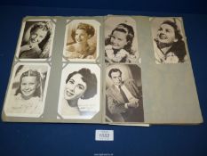 A Scrapbook of old Broadway star photographs and cards, some signed including John Mills,