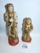 An Indian painted alabaster figure of a male attendant,