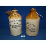 Two Botanical brewers stoneware Pots, 11'' tall.