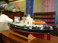 A large radio controlled model of The Grimmershorn Lifeboat, no controls present,