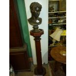 A bronzed finish Bust of a Roman,