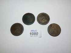 Four Cartwheel Pennies, some dated 1707 (well rubbed).