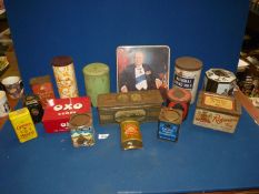 A quantity of vintage tins to include Harrod's Choc Chip Shortbread, Royal tin, Ridgeways Tea,