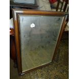 A Mahogany, metal cornered framed bevelled Wall Mirror, 23 3/4'' x 33 3/4'' overall.