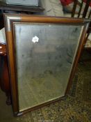 A Mahogany, metal cornered framed bevelled Wall Mirror, 23 3/4'' x 33 3/4'' overall.