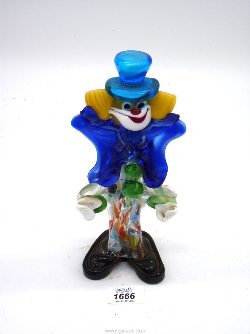 A Murano glass clown, 9 3/4'' tall.