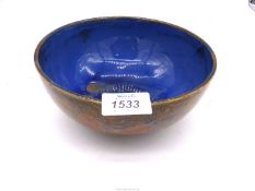 An early Royal Doulton sgrafitto work Bowl with foliate design: maker's mark LP for Lily Partington,