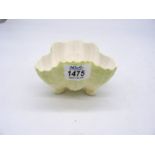 A Royal Worcester porcelain three-footed shell Bowl in green to cream gradient colour,
