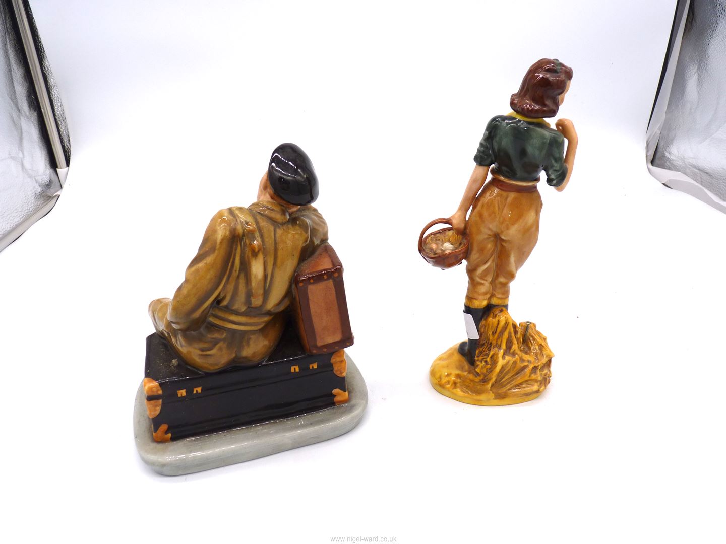 Two Royal Doulton figures "The Land Girl" (walking stick missing) and "The Railway Sleeper", - Image 2 of 2