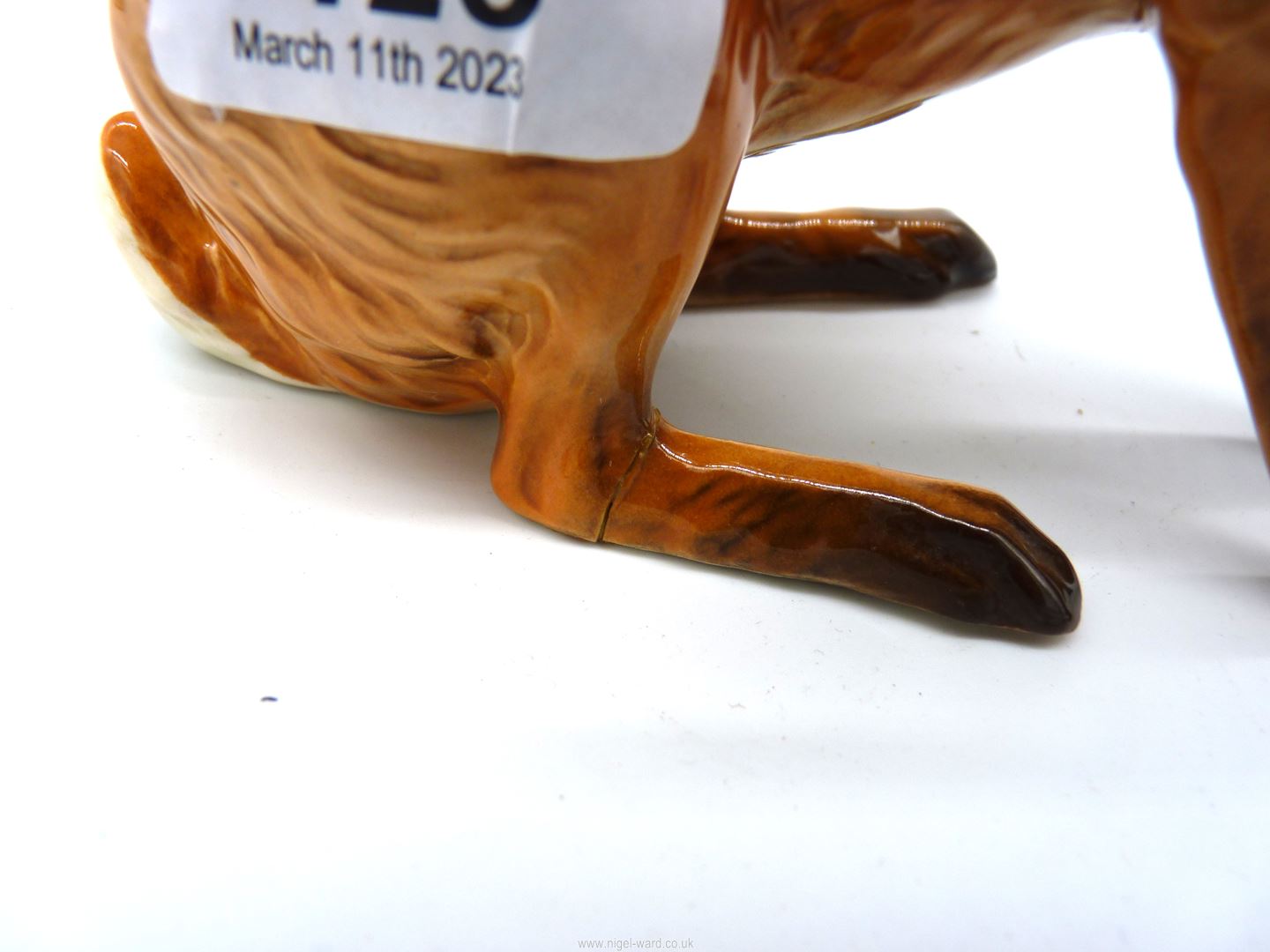 A Beswick Hare, foot has been repaired, model 1025, 7" tall. - Image 3 of 3