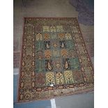 A fine woven Persian panel design rug, 110cm x 160cm.