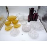 A purple coloured Lemonade set to include a jug and five glasses,