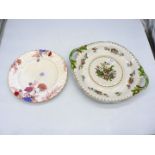 A very pretty Copeland serving platter/tray in 'Peplow' design and a Spode plate in 'Chelsea