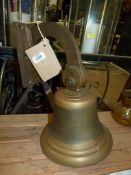 A large ship's bell with bracket, 14" tall.