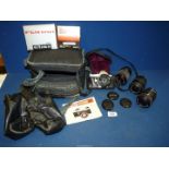 A Pentax ME-Super 35mm SLR Camera with an SMC Pentax -M 50mm f/2 Lens and ever ready case and