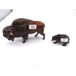 A Beswick Bison 9" long, leg and ear repaired and Beswick Brown Bear, good condition,