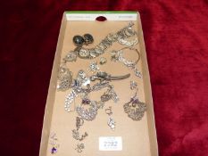 A quantity of silver and white metal jewellery including earrings, pendant etc.