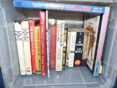 A tub of books on Military interest to include 'I am a Pilgrim' by Terry Hayes,