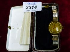 A 9ct. gold 15 jewel Ladies Wristwatch, with Chester hallmark, serial no.