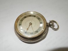 A key-wound silver pocket watch the movement by GANZ Swansea numbered 16107.