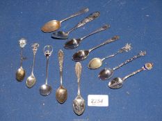 A quantity of silver plated spoons, some marked ''Silver'', '800', 'Sterling 925' etc.