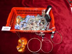 A quantity of costume jewellery including rings, brooches (some Cameo style), necklaces, bangles,
