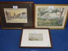 Two 19th century watercolours of Cromer, including one described ''From Mr Birkbeck's wood 1889'',