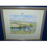 A framed and mounted watercolour title verso 'River Wye and Hay Bluff' signed lower right Barbara