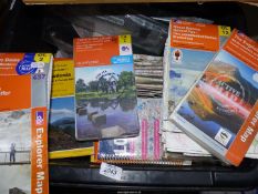 A large quantity of Ordnance Survey maps to include English Lakes, Brecon Beacons, Snowdonia, etc.
