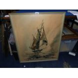 A large framed Ben Maile print on board 'The Ketch', 24 3/4'' x 29 1/4''.