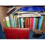 A box of books on Welsh interest including a leather bound 'Address to The Youth of The