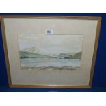 A framed and mounted watercolour of Lake Bala, signed lower right James Seeley '86,