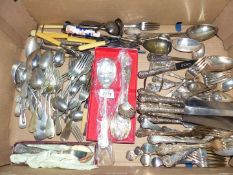A quantity of cutlery including Indian, Nevada and Petosi silver, plated Kings pattern, etc.
