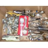 A quantity of cutlery including Indian, Nevada and Petosi silver, plated Kings pattern, etc.