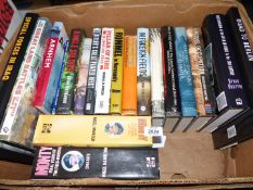 Two boxes of Military books to include Chris Ryan, Band of Brothers, Master's of The Battlefields,