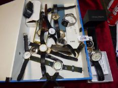A quantity of miscellanea, mostly wristwatches including vintage Widdop, Posoh, Pinnacle,