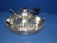 A quantity of plated items including Teaset,