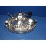 A quantity of plated items including Teaset,