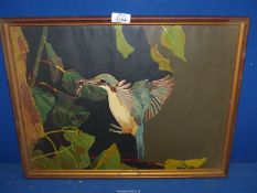 A framed oil on canvas labelled verso 'Woodland Kingfisher Africa 1981 initialled lower right W.