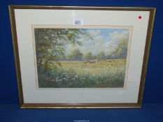A framed and mounted pastel, title verso 'Devon Reds', signed lower right P.