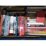 A box of Military books to include World War II, Warrior, Battle of The Falklands,